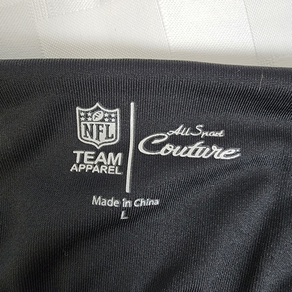 NFL Couture Black Halter Sheer Square Neck Women's  Top  Size L NWT - Picture 4 of 7